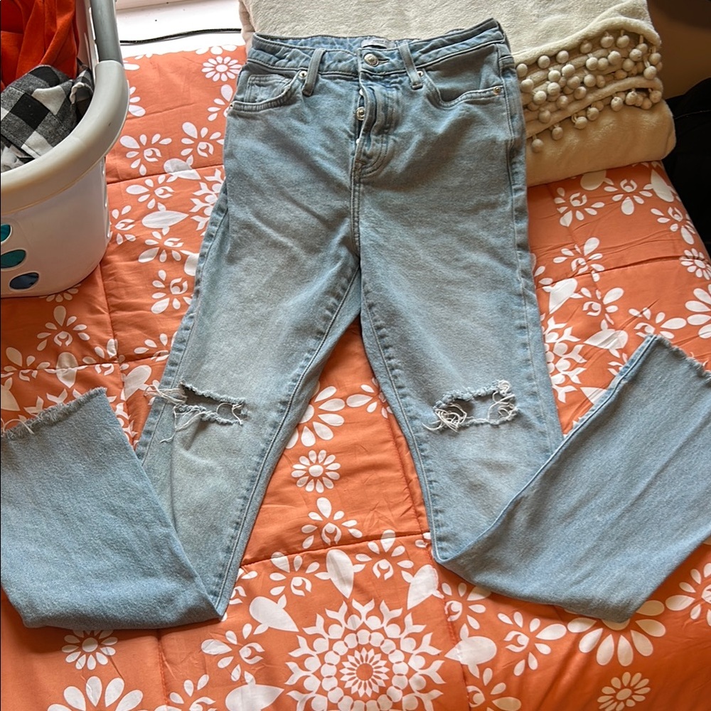 Light Blue Distressed Women Jeans